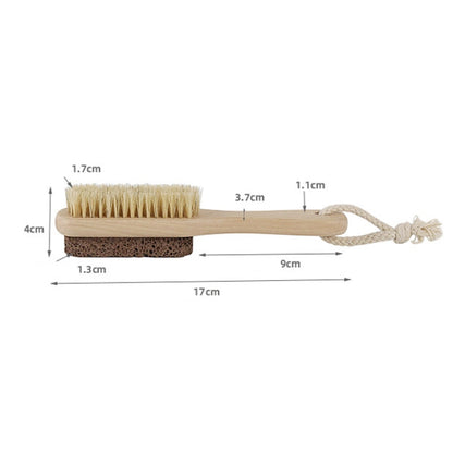 Double-Sided Foot Grinder Pig Bristle Brush Wooden Cleaning Massage Small Brush(Original Color) - Grinding Tools & Accessories by PMC Jewellery | Online Shopping South Africa | PMC Jewellery | Buy Now Pay Later Mobicred