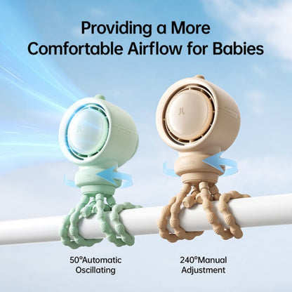 JisuLife Stroller Fan Life2S High Speed Energy Saving Stroller Mini Fan Octopus Bladeless Swingable Head Air Purifying Fan(Brown) - Electric Fans by JisuLife | Online Shopping South Africa | PMC Jewellery | Buy Now Pay Later Mobicred