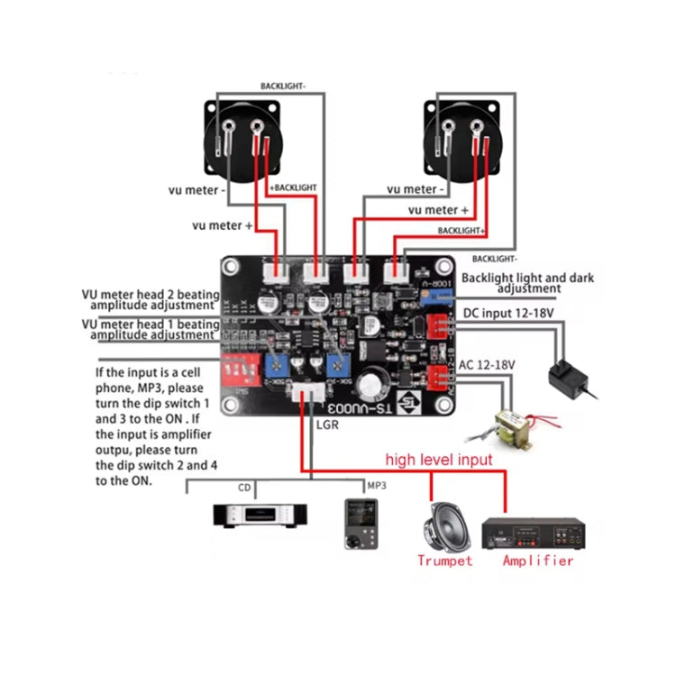 VU Meter Driver Board Module Adjusts Power Amplifier(TS-VU003) - Boards & Shields by PMC Jewellery | Online Shopping South Africa | PMC Jewellery | Buy Now Pay Later Mobicred