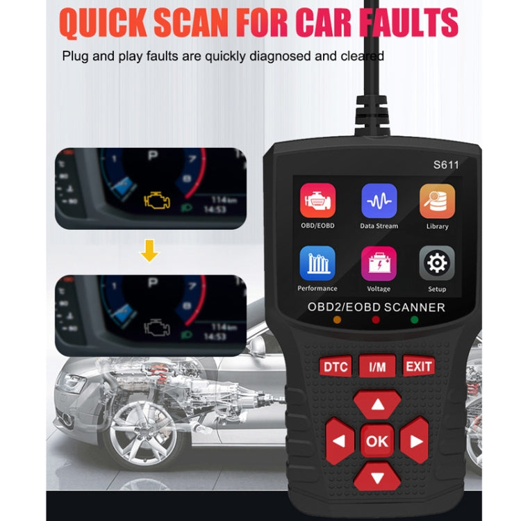 OBD/EOBD Car Handheld Intelligent Tester(S611) - Code Readers & Scan Tools by PMC Jewellery | Online Shopping South Africa | PMC Jewellery | Buy Now Pay Later Mobicred