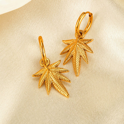 OPK GE914 1pair Personalized Stainless Steel Maple Leaf Earrings - Stud Earrings & Earrings by OPK | Online Shopping South Africa | PMC Jewellery | Buy Now Pay Later Mobicred