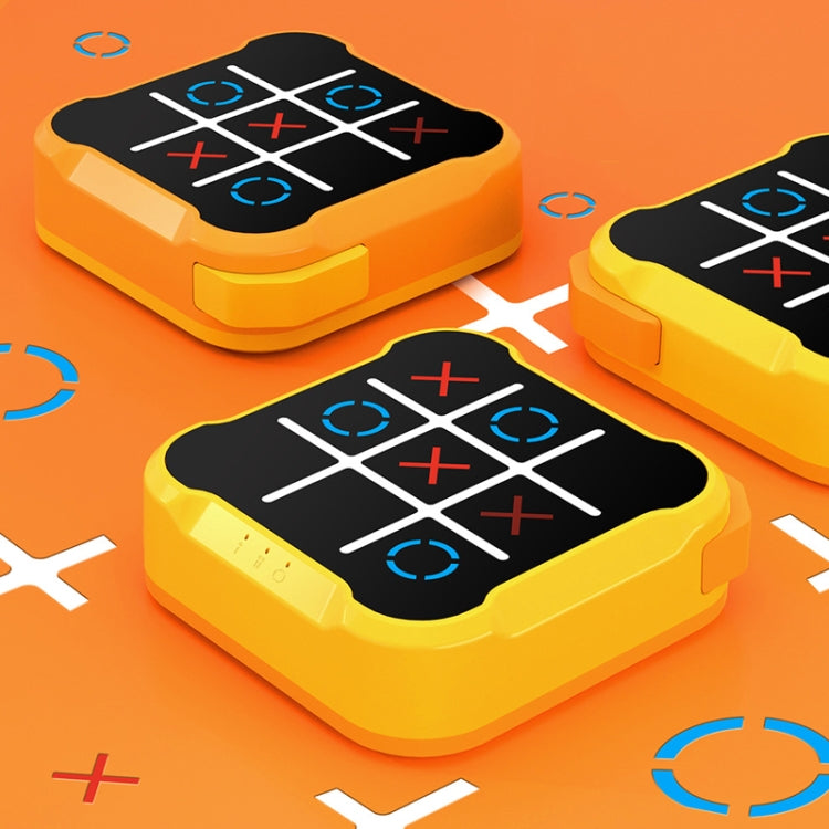 All-In-One Tic Tac Toe Game Machine Portable Desktop Puzzle Children Electronic Toys(Orange Yellow) - Table Games by PMC Jewellery | Online Shopping South Africa | PMC Jewellery | Buy Now Pay Later Mobicred