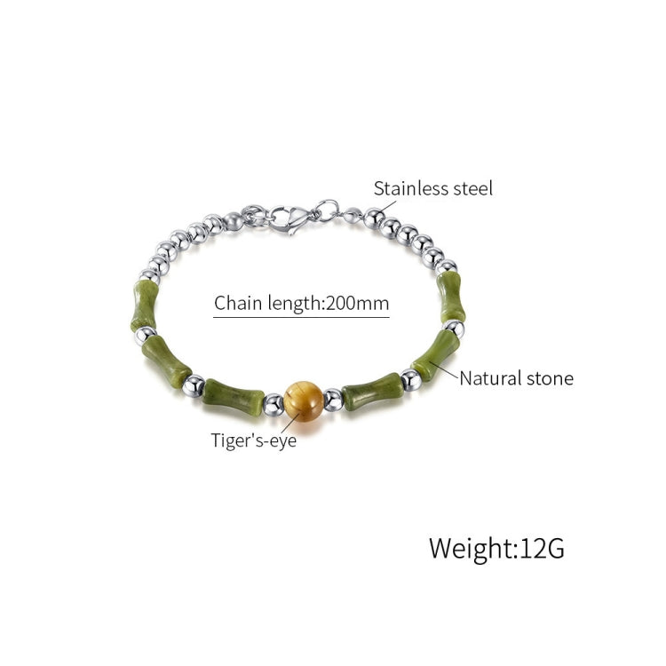 OPK GS1561 Bamboo Splicing Stainless Steel Bracelet Accessories - Bracelets by OPK | Online Shopping South Africa | PMC Jewellery | Buy Now Pay Later Mobicred