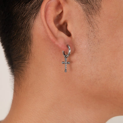 OPK GE934 1pair Personalized Stainless Steel Cross Earrings - Stud Earrings & Earrings by OPK | Online Shopping South Africa | PMC Jewellery | Buy Now Pay Later Mobicred