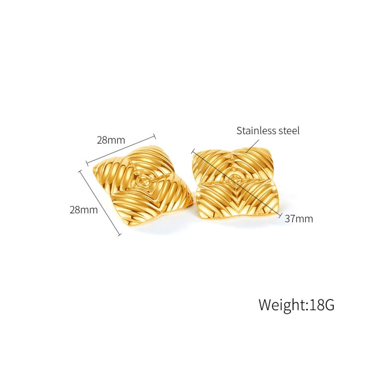 OPK GE939 1pair Vintage Stainless Steel Geometric Stripe Earrings - Stud Earrings & Earrings by OPK | Online Shopping South Africa | PMC Jewellery | Buy Now Pay Later Mobicred