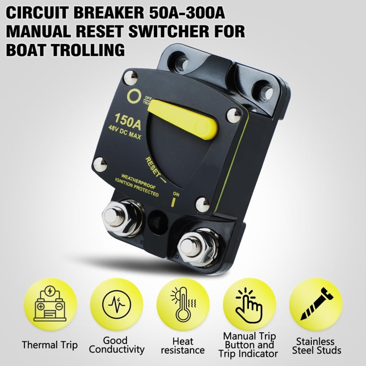 RV Yacht Manual Reset Ignition Protection Fuse Switch With Terminal Accessories, Current: 200A - Fuse by PMC Jewellery | Online Shopping South Africa | PMC Jewellery | Buy Now Pay Later Mobicred