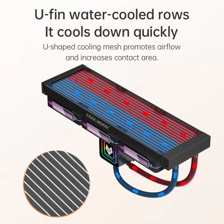COOLMOON Glacier360 Computer Host Integrated ARGB CPU Water Cooler, Color: Black - free shipping - PMC Jewellery - Order now!