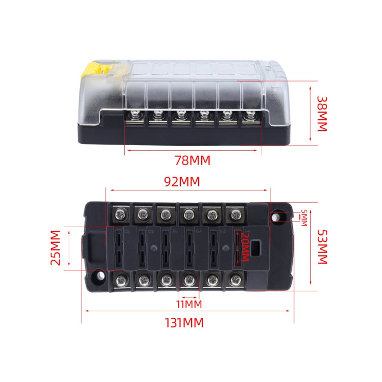 6-Way Plug-In Insulated Cover Fuse Box For Cars Yachts, Set: Upgraded Version A - Fuse by PMC Jewellery | Online Shopping South Africa | PMC Jewellery | Buy Now Pay Later Mobicred