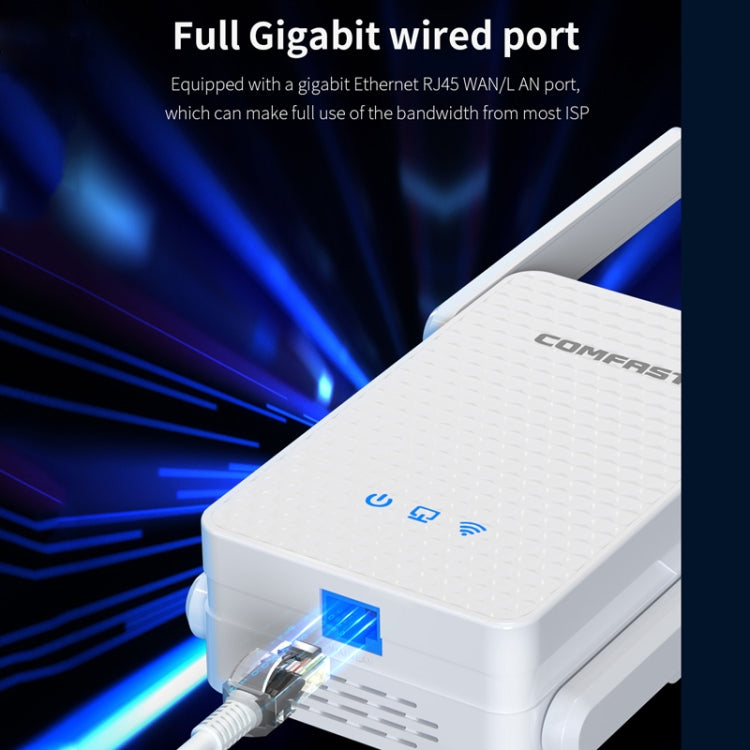 COMFAST CF-XR185 3000Mbps WiFi6 Dual Band Signal Amplifier Gigabit WAN/LAN Port UK Plug - Broadband Amplifiers by COMFAST | Online Shopping South Africa | PMC Jewellery | Buy Now Pay Later Mobicred