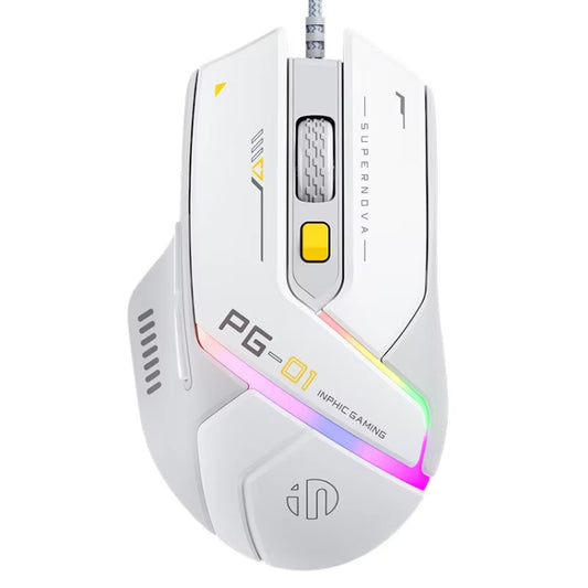 Inphic PG1 RGB Light Emitting Computer Gaming Wired Mouse(White) - Wired Mice by Inphic | Online Shopping South Africa | PMC Jewellery | Buy Now Pay Later Mobicred