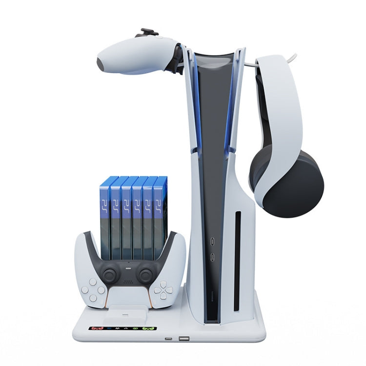 For PS5 Slim iplay Multifunctional Cooling Stand with Dual Controller Charging Station Headset Holder and 6 Game Card Storage - free shipping - PMC Jewellery - Order now!