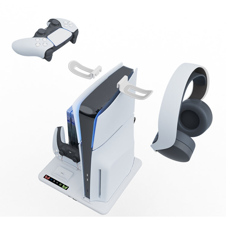 For PS5 Slim iplay Multifunctional Cooling Stand with Dual Controller Charging Station Headset Holder and 6 Game Card Storage - Holder by iplay | Online Shopping South Africa | PMC Jewellery | Buy Now Pay Later Mobicred