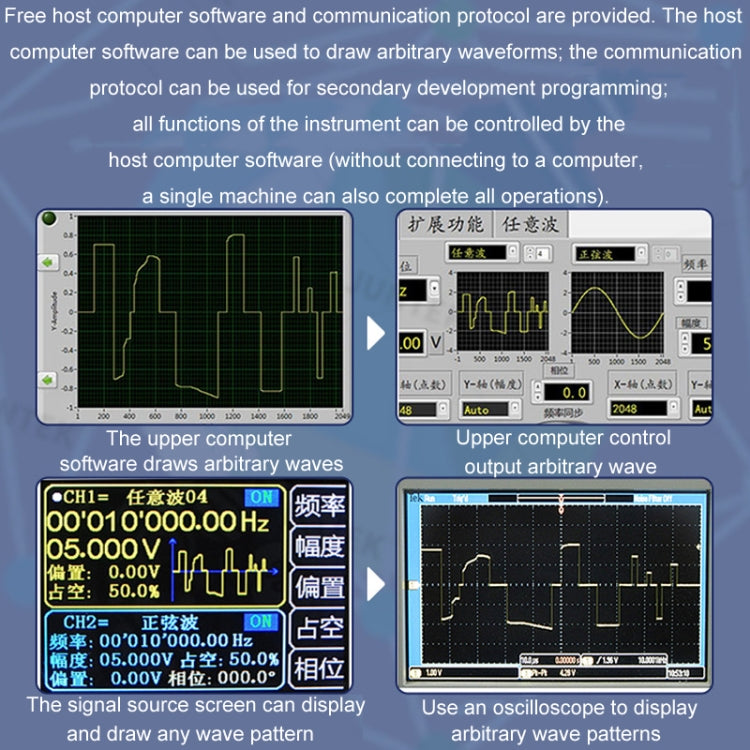 JUNTEK Programmable Dual-Channel DDS Function Arbitrary Waveform Signal Generator, Frequency: 30MHz(EU Plug) - Other Tester Tool by PMC Jewellery | Online Shopping South Africa | PMC Jewellery | Buy Now Pay Later Mobicred