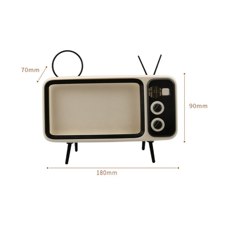 Retro Small TV Desktop Cell Phone Holder With Bluetooth Speaker Player(Orange Black) - Desktop Holder by PMc TechLife | Online Shopping South Africa | PMc TechLife | Buy Now Pay Later Mobicred