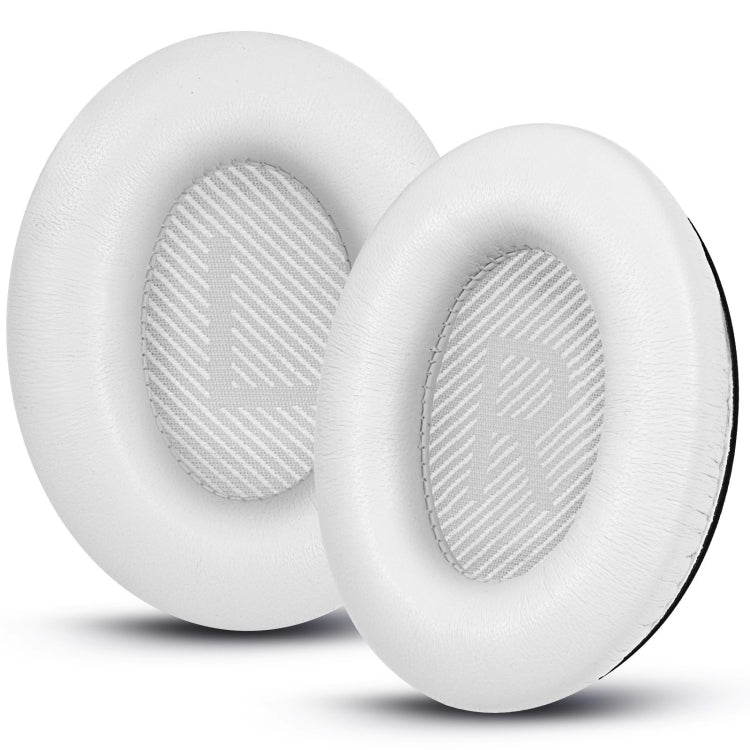 For BOSE QC45 1pair Headphone Sponge Earmuff Leather Cover(White) - Earmuff & Pad by PMC Jewellery | Online Shopping South Africa | PMC Jewellery | Buy Now Pay Later Mobicred