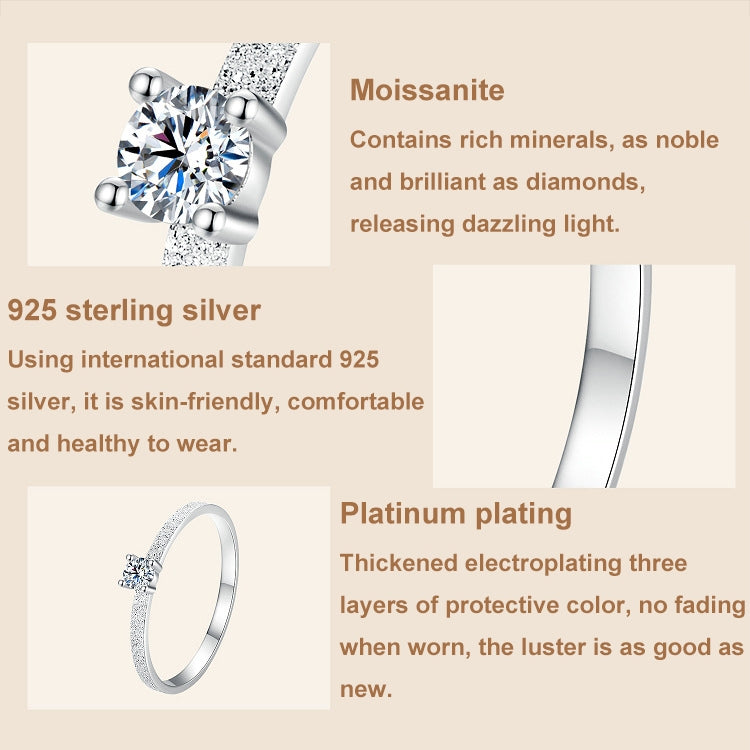 MSR059 S925 Sterling Silver Platinum Moissanite Ring(6) - Rings by PMC Jewellery | Online Shopping South Africa | PMC Jewellery | Buy Now Pay Later Mobicred