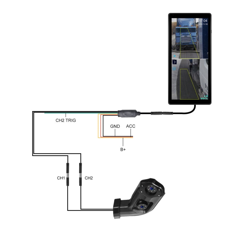 10.36 inch Wired HD 1 Drag 1 Blind Zone Monitor Universal AHD Reversing Kit Left(Standard) - Rear View Cameras by PMC Jewellery | Online Shopping South Africa | PMC Jewellery | Buy Now Pay Later Mobicred