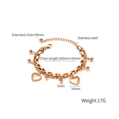 OPK 1038 Multi-layer Stainless Steel Round Bead Love Bracelet, Color: Gold - Bracelets by OPK | Online Shopping South Africa | PMC Jewellery | Buy Now Pay Later Mobicred