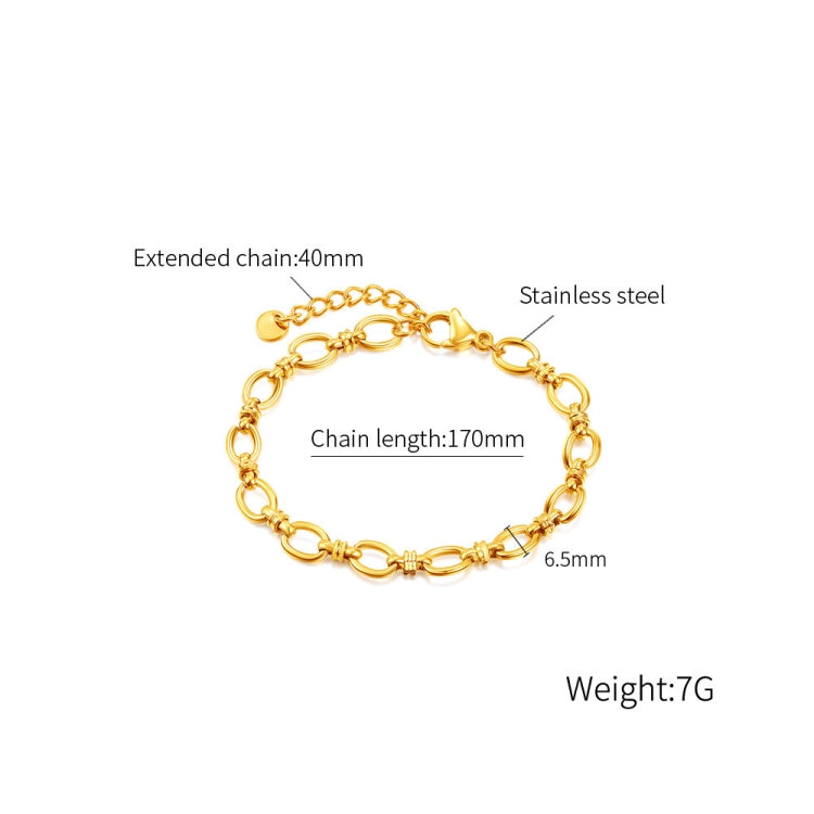 OPK 1384 Stainless Steel Plain Chain Jewelry Simple Splicing Bracelet, Color: Steel Color - Bracelets by OPK | Online Shopping South Africa | PMC Jewellery | Buy Now Pay Later Mobicred