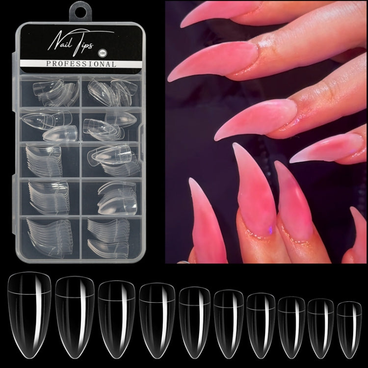 100pcs /Box Stiletto Nail Tips Halloween Style Stiletto False Eagle Claw Art Nails(Transparent) - Nail Stickers by PMC Jewellery | Online Shopping South Africa | PMC Jewellery | Buy Now Pay Later Mobicred