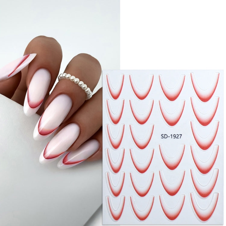 SD-1927 Line Nail Art Stickers Self-Adhesive Gradient Color French Manicure Stickers DIY Nail Tips Decals - Nail Stickers by PMC Jewellery | Online Shopping South Africa | PMC Jewellery | Buy Now Pay Later Mobicred