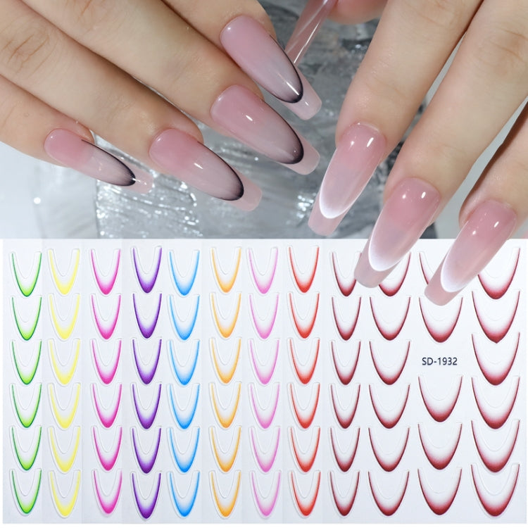 SD-1930 Line Nail Art Stickers Self-Adhesive Gradient Color French Manicure Stickers DIY Nail Tips Decals - Nail Stickers by PMC Jewellery | Online Shopping South Africa | PMC Jewellery | Buy Now Pay Later Mobicred