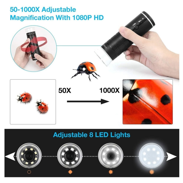 1000x HD WiFi Digital Electron Microscope(Folding Type) - free shipping - PMC Jewellery - Order now!