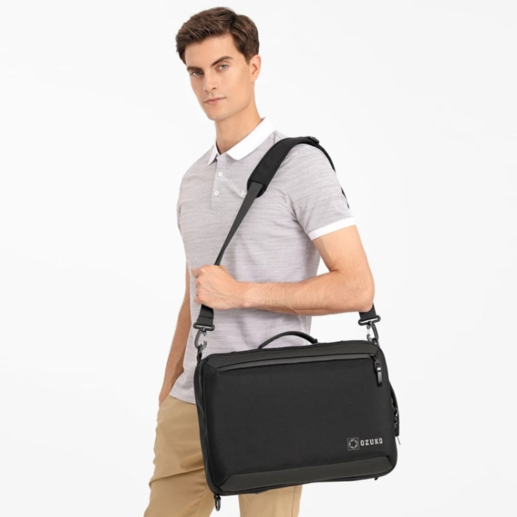 Ozuko Business Laptop USB Backpack Men Schoolbag(Black) - free shipping - PMC Jewellery - Order now!