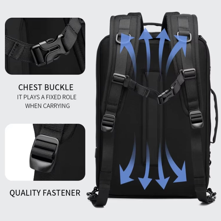 Ozuko Business Laptop USB Backpack Men Schoolbag(Dark Blue) - free shipping - PMC Jewellery - Order now!