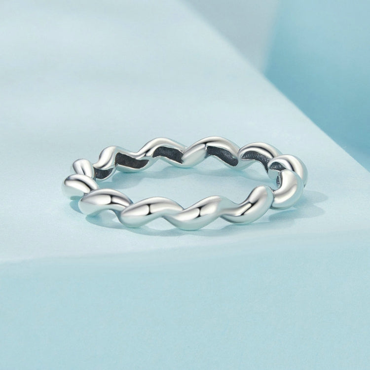 S925 Sterling Silver Oxidized Twisted Pattern Ring, Size: 8(SCR1047) - Rings by PMC Jewellery | Online Shopping South Africa | PMC Jewellery | Buy Now Pay Later Mobicred