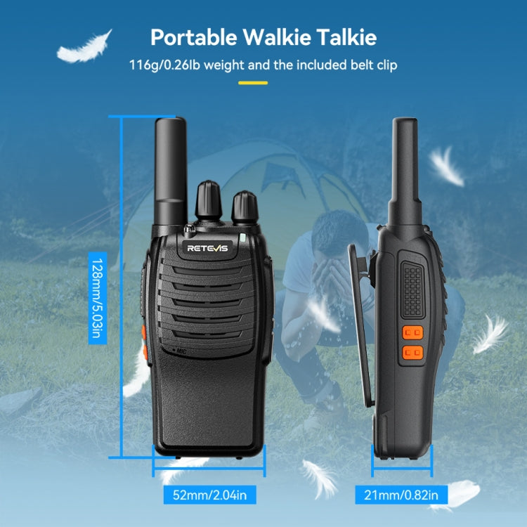 RETEVIS H777 1pair 16 Channels Compact Portable Handheld Walkie Talkie With Charging Base, Style: FRS - free shipping - PMC TechLife - Order now!