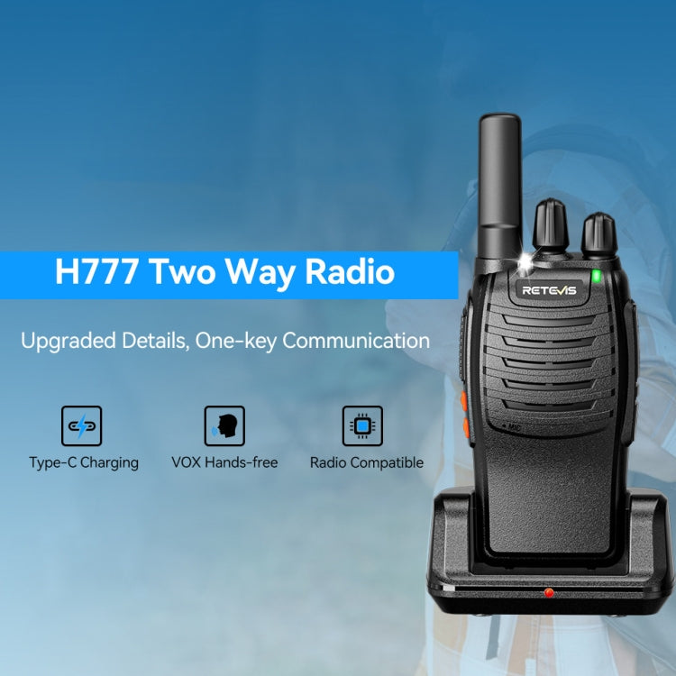 RETEVIS H777 1pair 16 Channels Compact Portable Handheld Walkie Talkie With Charging Base, Style: FRS - free shipping - PMC TechLife - Order now!