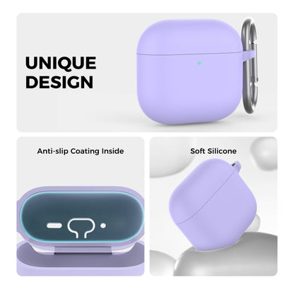 For Airpods 4 AhaStyle WG163 Earphone Drop-Proof Dust-Proof Silicone Protective Case With Cleanning Pen(Purple) - For AirPods 4 by AhaStyle | Online Shopping South Africa | PMC Jewellery | Buy Now Pay Later Mobicred