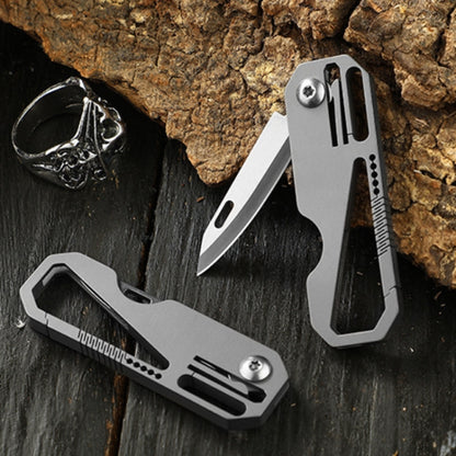 Multifunctional Titanium Keychain Outdoor Portable Defense Mini Folding Knife, Style: With 2 Titanium Ring - Key Rings by PMC Jewellery | Online Shopping South Africa | PMC Jewellery | Buy Now Pay Later Mobicred