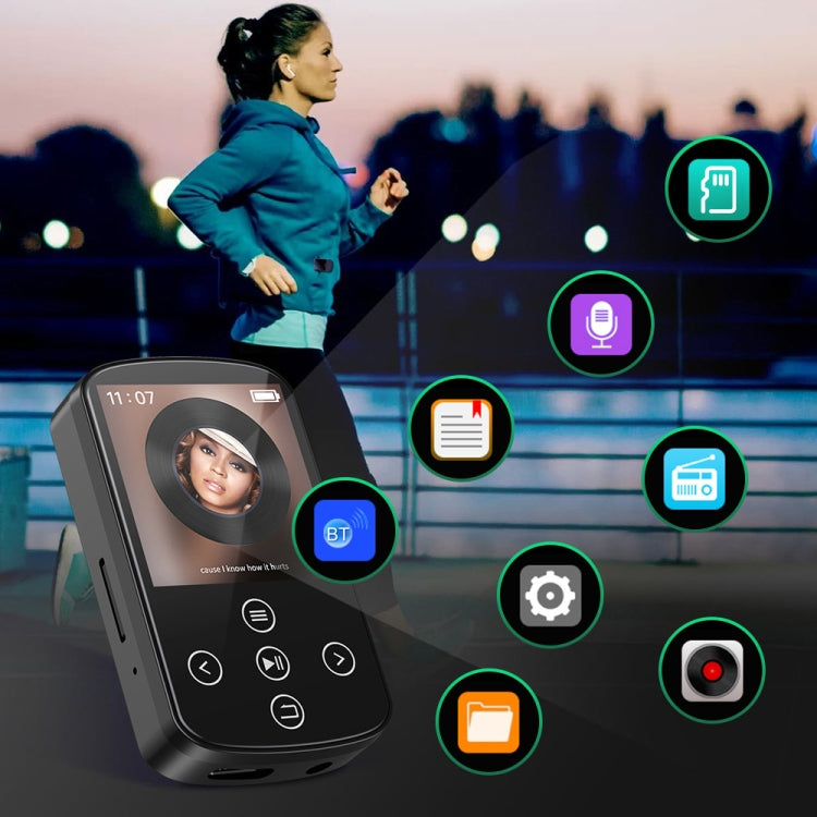 MP3 Bluetooth Music Player HIFI Sports Clip Touch Screen MP4, Memory: 16GB(Black) - MP3 Player by PMC Jewellery | Online Shopping South Africa | PMC Jewellery | Buy Now Pay Later Mobicred