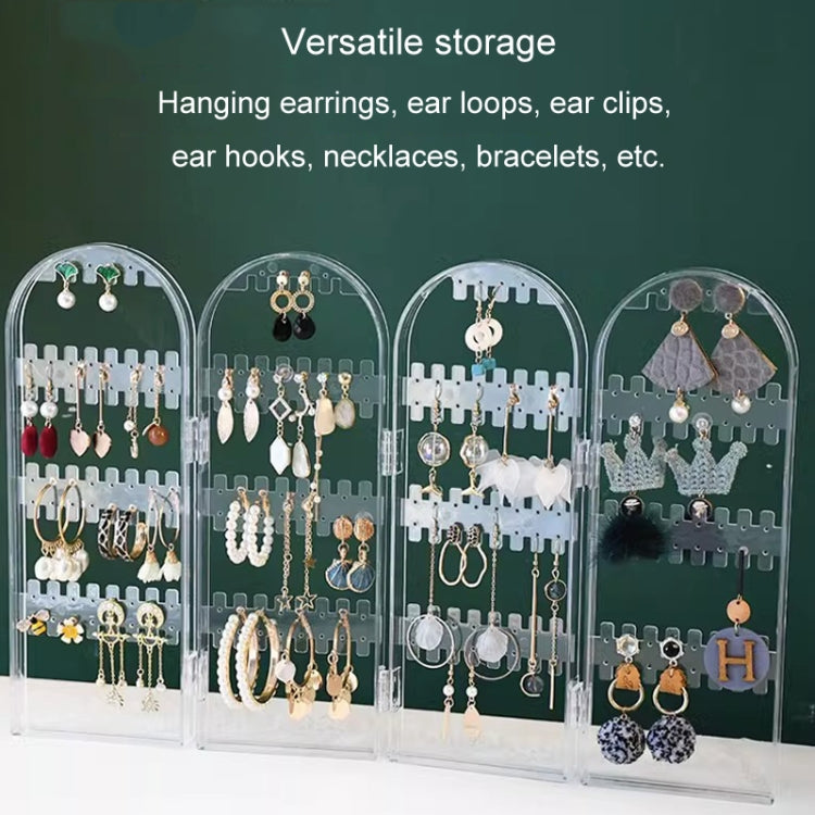 Earrings Studs Display Rack Folding Screen Jewelry Display Stand Necklace Storage Rack, Color: 2 Doors Clear - Jewelry Storages by PMC Jewellery | Online Shopping South Africa | PMC Jewellery | Buy Now Pay Later Mobicred