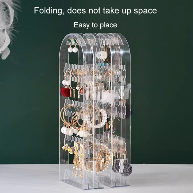 Earrings Studs Display Rack Folding Screen Jewelry Display Stand Necklace Storage Rack, Color: 4 Doors Black - Jewelry Storages by PMC Jewellery | Online Shopping South Africa | PMC Jewellery | Buy Now Pay Later Mobicred