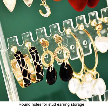 Earrings Studs Display Rack Folding Screen Jewelry Display Stand Necklace Storage Rack, Color: 4 Doors Black - Jewelry Storages by PMC Jewellery | Online Shopping South Africa | PMC Jewellery | Buy Now Pay Later Mobicred