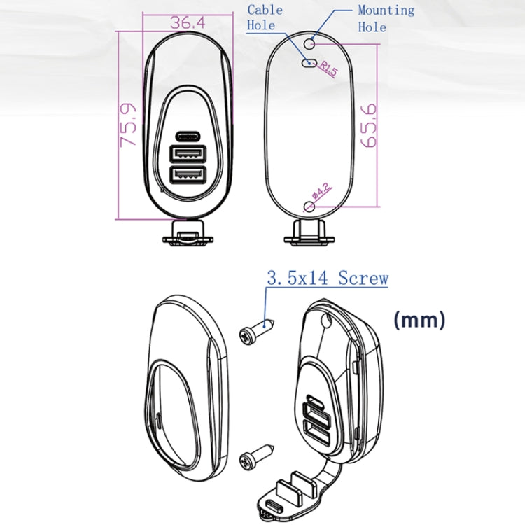 12-24V Bus Handlebar Installed USB Fast Charging Charger, Specifications: 2U+C QC+QC+PD - DIY Modified Charger by PMC Jewellery | Online Shopping South Africa | PMC Jewellery | Buy Now Pay Later Mobicred