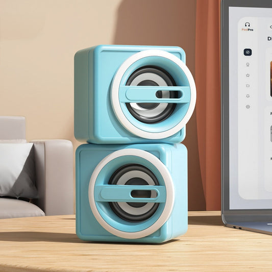 K1 Mini Desktop Computer Wired Speakers USB Subwoofer Speaker, Color: Light Edition Light Blue -  by PMC Jewellery | Online Shopping South Africa | PMC Jewellery | Buy Now Pay Later Mobicred