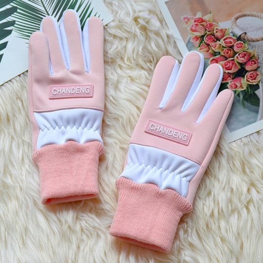 Winter Ski Velvet Warm Gloves Touch Screen Outdoor Riding Waterproof Windproof Gloves, Size: Average(Pink) - Safety Gloves by PMC Jewellery | Online Shopping South Africa | PMC Jewellery | Buy Now Pay Later Mobicred