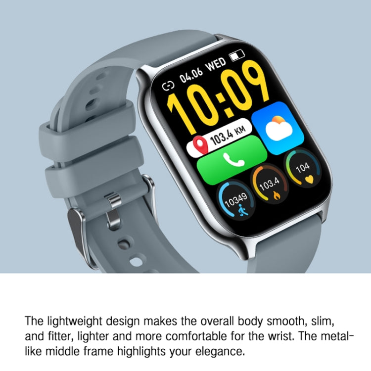 Blood Oxygen / Sleep / Heart Rate Health Monitoring Smart Watch Square Sports Watch(Silver Gray) - Smart Watches by PMC TechLife | Online Shopping South Africa | PMC TechLife | Buy Now Pay Later Mobicred