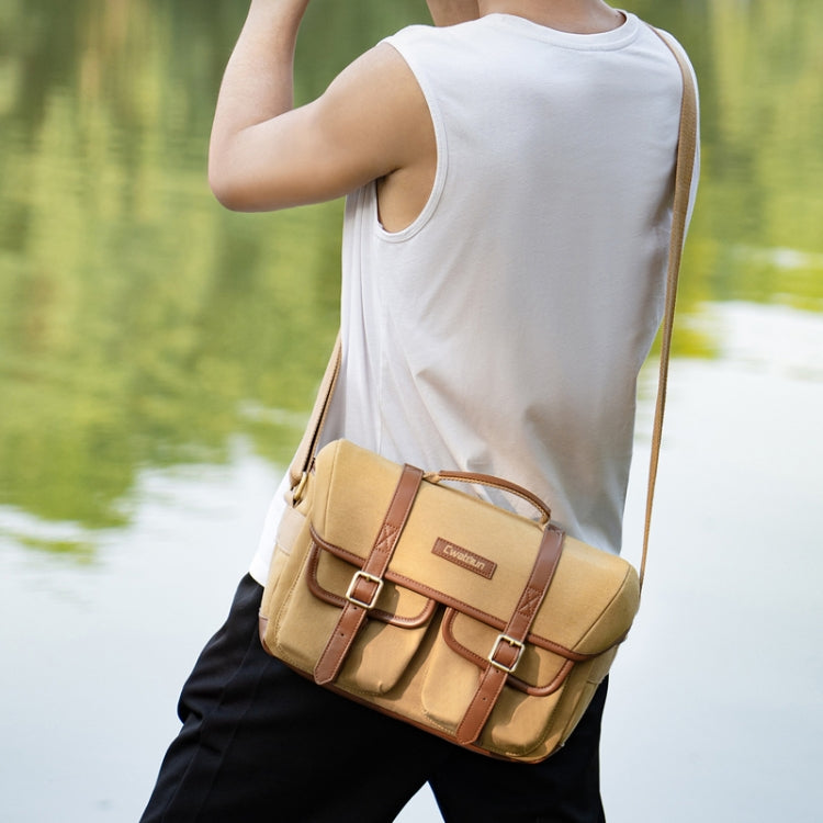 Cwatcun D146 Medium Vintage Camera Bag Crossbody Canvas Digital Bag - free shipping - PMC TechLife - Order now!