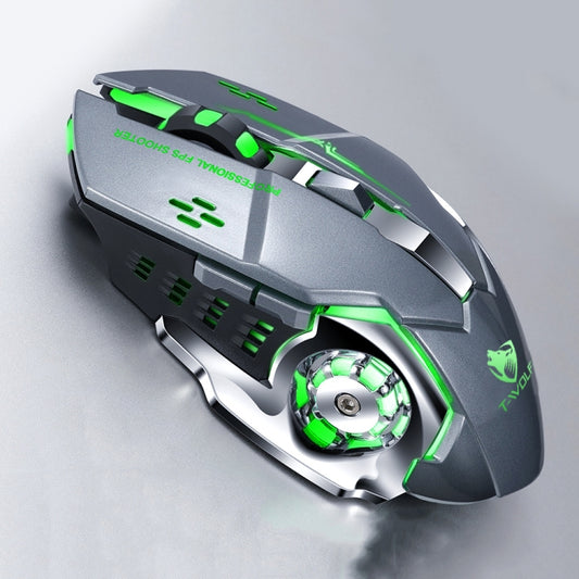 T-WOLF Q13 2.4GHz 6-keys RGB Colorful Light Gaming Wireless Mouse, Color: Dual Mode Gray - Wireless Mice by T-WOLF | Online Shopping South Africa | PMC Jewellery | Buy Now Pay Later Mobicred