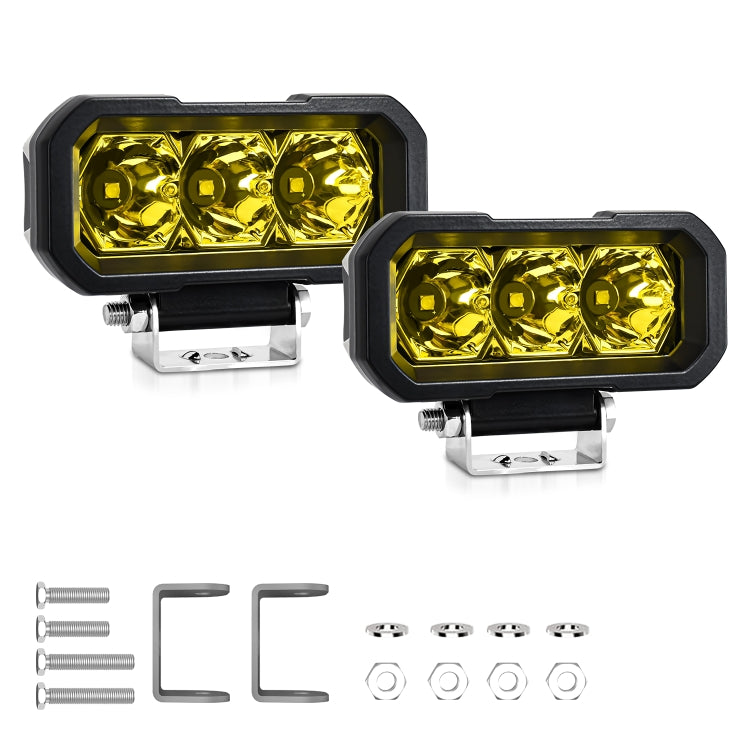 E23 40W 9V-30V 5 Inch Waterproof 3-Eye Headlight(Floodlight Yellow Light) - free shipping - PMC Jewellery - Order now!