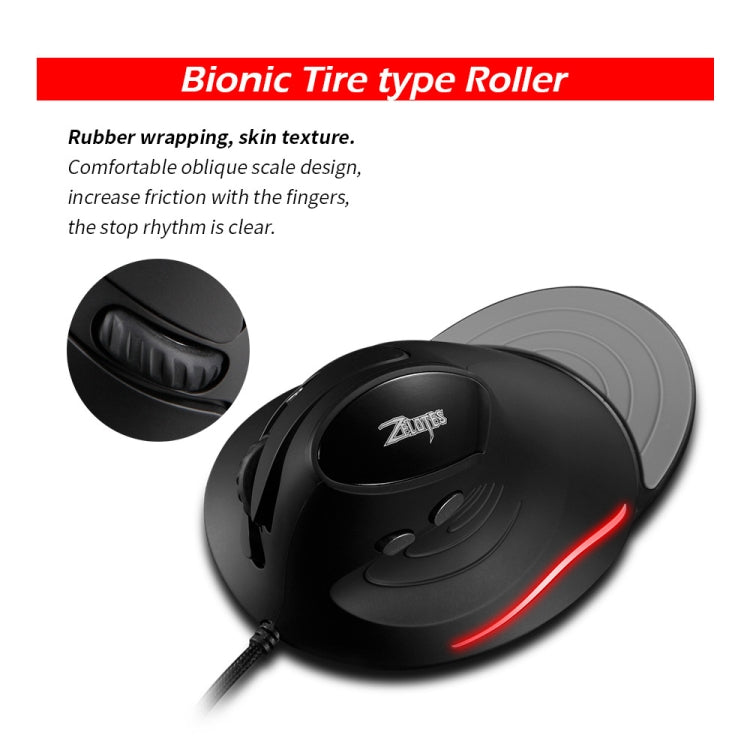 ZELOTES T30 6-keys Vertical Grip Detachable Ergonomic Wired Mouse(7-color Breathing Light) - free shipping - PMC TechLife - Order now!