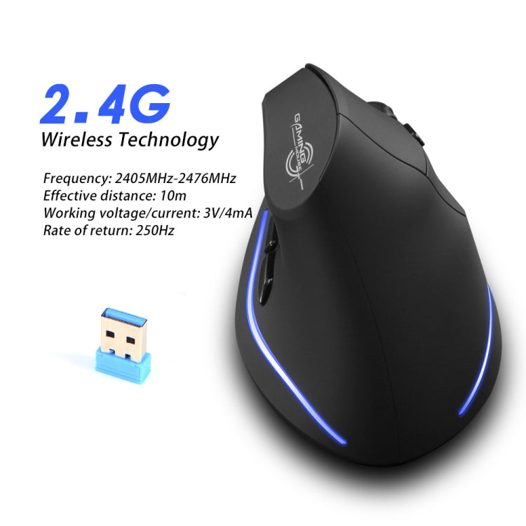 ZELOTES F35 6-buttons Vertical Grip Ergonomic Rechargeable Wireless Mouse(Blue Light) - free shipping - PMC TechLife - Order now!