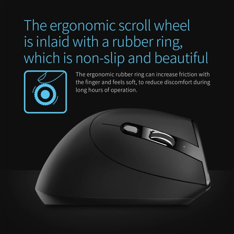 ZELOTES F36A 6-Buttons Vertical Grip Ergonomic Rechargeable Wireless Mouse(Black) - Wireless Mice by ZELOTES | Online Shopping South Africa | PMC TechLife | Buy Now Pay Later Mobicred
