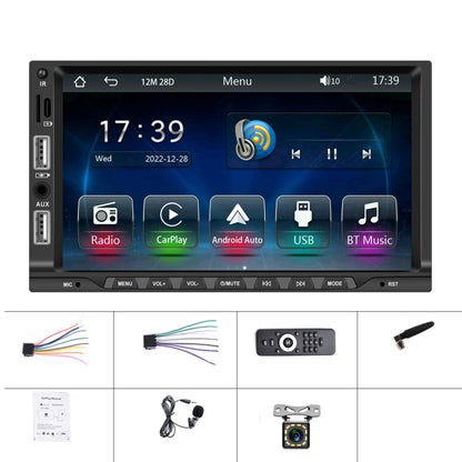 7-inch Double Din Car MP5 Player Support CarPlay/Android Auto/Mirror Link/Bluetooth With 12-light Camera - Car MP3 & MP4 & MP5 by PMC Jewellery | Online Shopping South Africa | PMC Jewellery | Buy Now Pay Later Mobicred