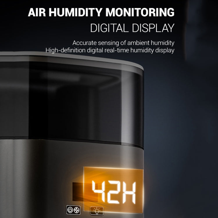 JSQ-58 1.1L large Capacity Digital Display Flame Atomization Humidifier, Color: Matt Black(UK Plug) - free shipping - PMC TechLife - Order now!